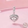 Guardian Pendant 925 Silver Creative Heart Footprints Beaded