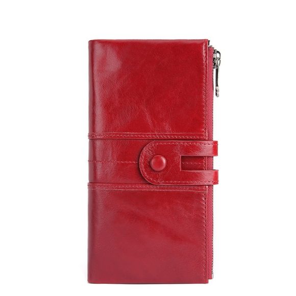 Retro Women's Leather Wallet Fashion Rfid Long Wallet - Image 3