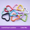Love Heart Climbing Button Carabiner Heart-shaped Aluminum Alloy DIY Water Bottle Buckle Keychain Accessories