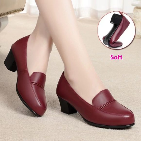 Mom Shoes Soft Leather Versatile - Image 4