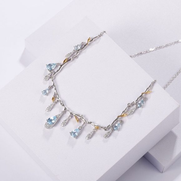 S925 Silver Natural Topaz Necklace - Image 6