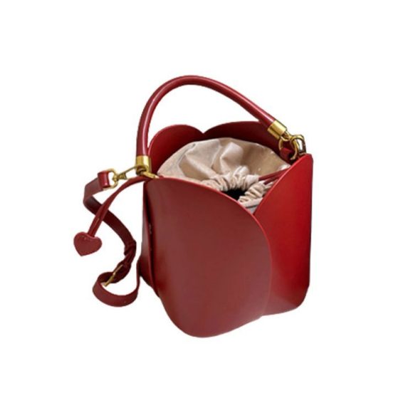 Popular Red Bridal Petal Portable Bucket Bag - Image 2