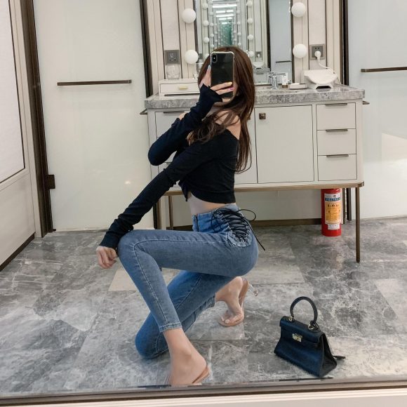 High waist jeans slim skinny cropped pencil pants - Image 2