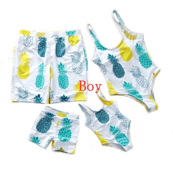Parent Child Swimsuit Euro American Letter Parent Child Swimsuit Beach Swimsuit - Image 4