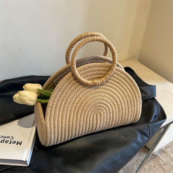 New Urban Simple Holiday Casual Handbag Fashion Trend Woven Bag - Image 3