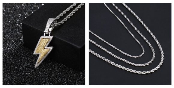 Hot Selling Lightning Hip Hop Pendant Micro-inlaid Zircon Hip Hop Fashion Trendy Hip Hop Jewelry - Image 2
