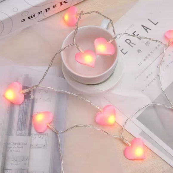 Fabric Love Lighting Chain Decorative Heart-shaped Romantic - Image 2