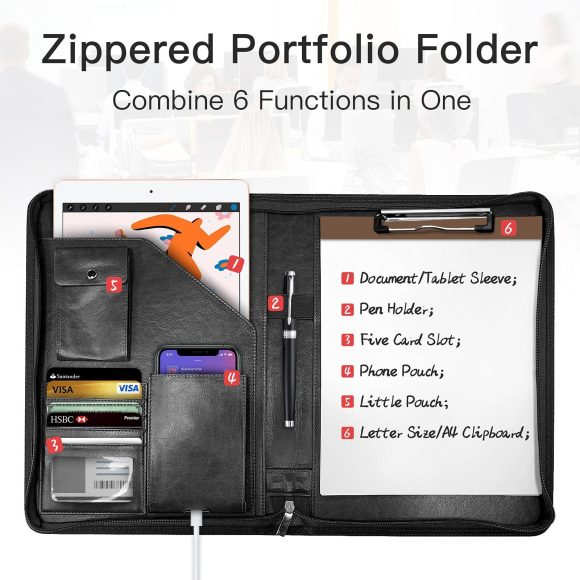 Zipper Buggy Bag Leather Planning Loose-leaf Envelope Storage Bag - Image 4