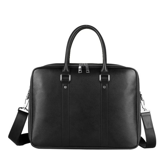 Men's Real-leather Handbag Double Zipper Cattlehide Leather Fashion - Image 3