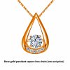 White Gold Plated Drop-shaped Diamond-embedded Smart Pendant Necklace - Image 4