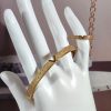 V-shaped 18K Genuine Gold Electroplated Bracelet Ring Set - Image 8