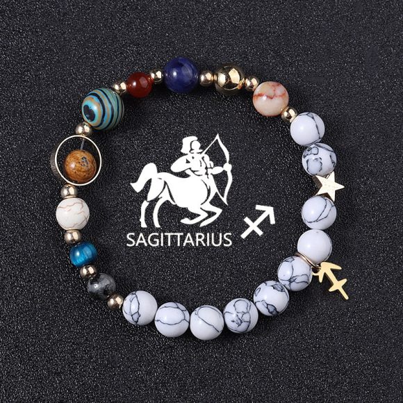 European And American Twelve Constellations Bracelets White Turquoise Eight Planets - Image 7