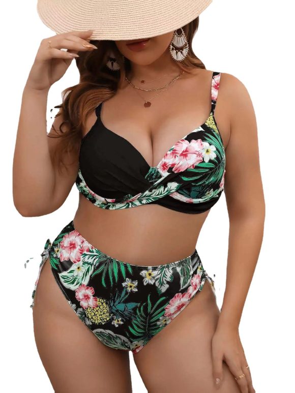Women's Plus Size Split Bikini Printed Swimsuit - Image 5