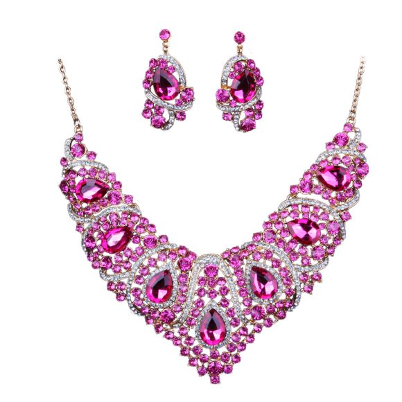 Colorful Bridal Necklace And Earring Set - Image 3