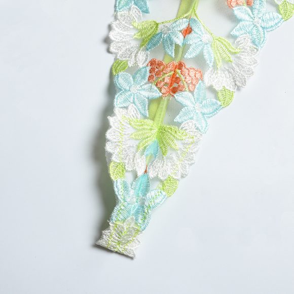 Three-piece Set Of Craft Floral Mesh Underwear Gathered - Image 5