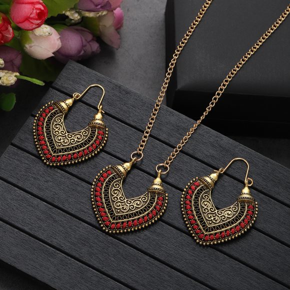 Colored Rope Winding Earrings Necklace Two-piece Set - Image 9