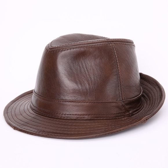 Men's And Women's Cowhide Hats With Big Eaves On The Street - Image 2