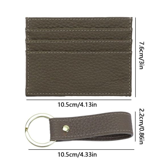 Genuine Leather Creative Leather Keychain Certificate Card Holder - Image 3