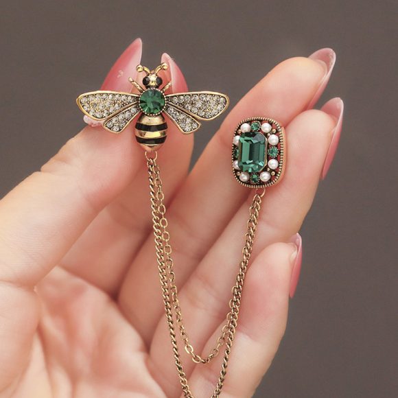 Little Bee Tassel Brooch Retro Personality Chain - Image 9