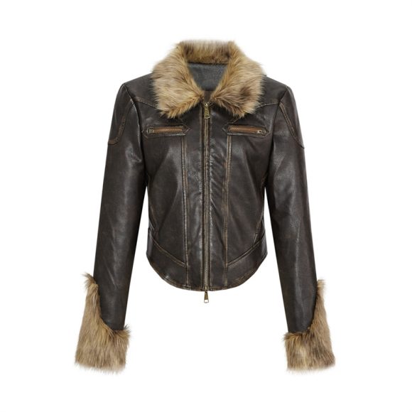 Women's Autumn And Winter Retro Fur Collar Warm And Cotton Jacket - Image 4