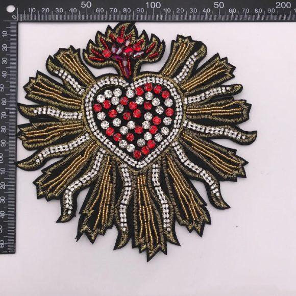 Beaded Big Peach Heart Cloth Sticker Box Ornaments - Image 2