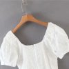 Short Sleeve Neck Waist A-Line Dress - Image 8