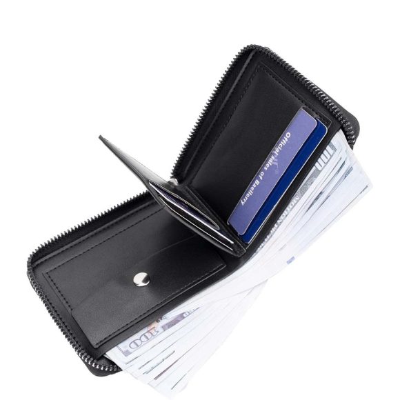 Leather Anti-theft Credit Card Zipper Wallet - Image 2