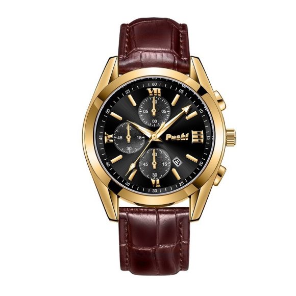 Fashion Men's Quartz Watch High-end Business Waterproof Watch Genuine Leather - Image 3