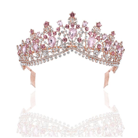 Baroque Bridal Crown Headdress Rhinestone Princess Formal Dress Accessories - Image 3