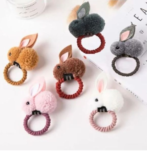 Hair ball rabbit hair ring - Image 3
