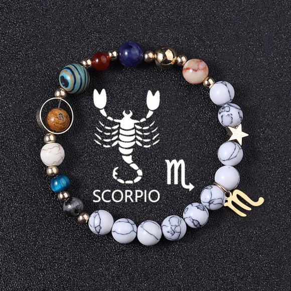 European And American Twelve Constellations Bracelets White Turquoise Eight Planets - Image 6