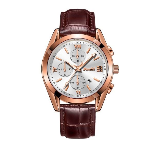Fashion Men's Quartz Watch High-end Business Waterproof Watch Genuine Leather - Image 10
