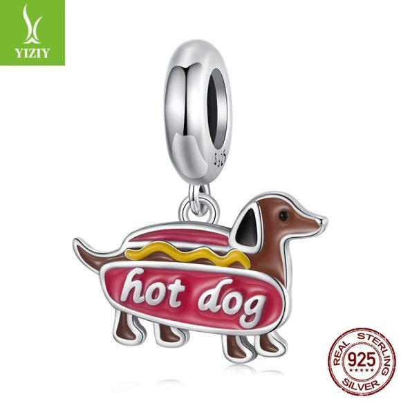 Sausage Dog Pendant S925 Silver Bead Accessories - Image 2