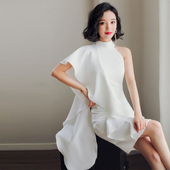Party party white short evening dress - Image 3