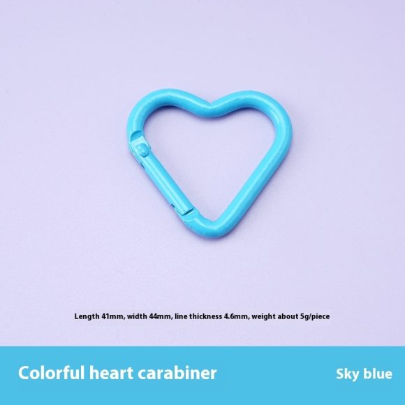 Love Heart Climbing Button Carabiner Heart-shaped Aluminum Alloy DIY Water Bottle Buckle Keychain Accessories - Image 6