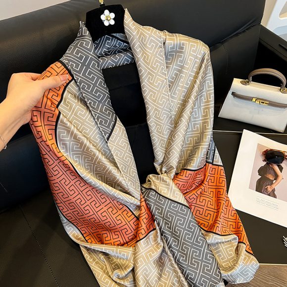Elegant Emulation Silk Scarf Women's Spring And Summer Sun Protection Long - Image 3