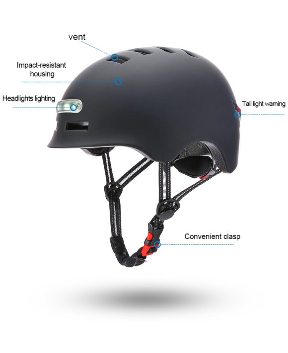 Skateboard Cycling Electric Vehicle Lighting Warning Smart Light Safety Sports Helmet - Image 7