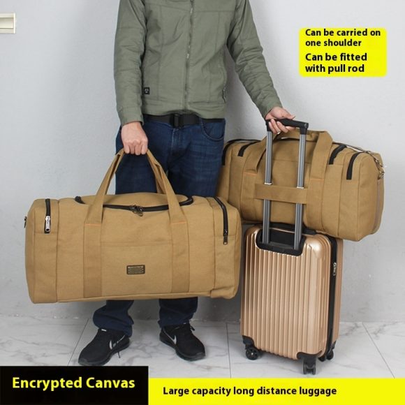 Encrypted Canvas Minimalism Large Capacity Long-distance Handbag - Image 7