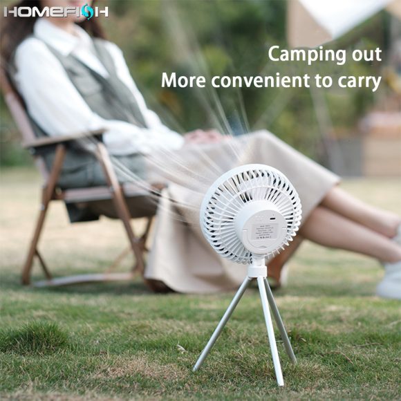 Tripod Camping Fan Desktop Portable Tent Hangable Ceiling Fan Small Outdoor Fan - Image 2