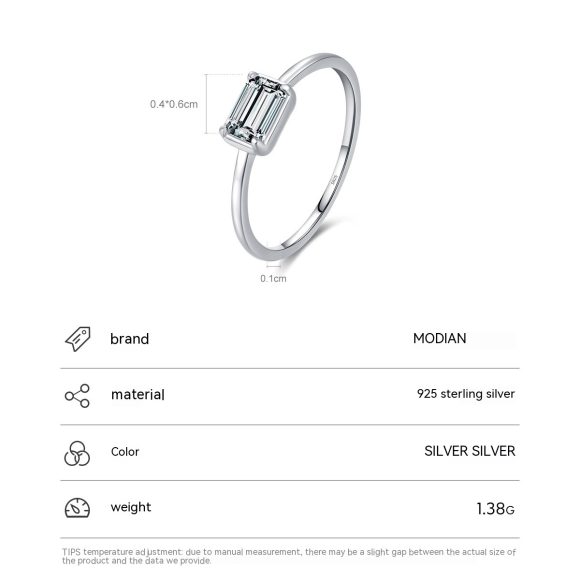 S925 Sterling Silver Sweet Heart Marriage Engagement Ring - Image 5