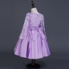 Carisa Europe and America autumn and winter children's dress princess dress long sleeve flower girl dress female purple lace costumes wholesale - Image 7