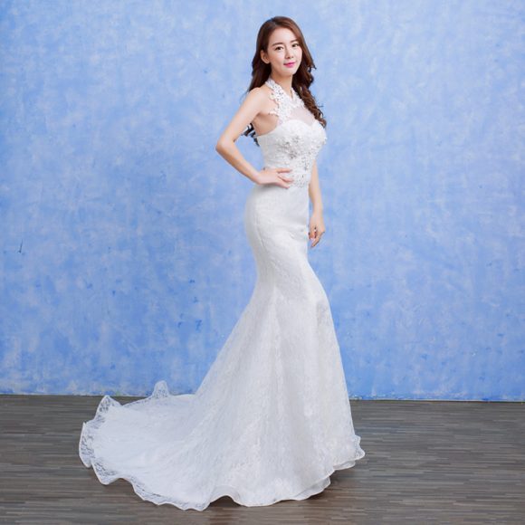 Wholesale new bride wedding fashion lace fishtail skirt Slim Skinny tail wedding dress D92 - Image 6