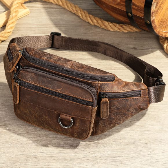 Men's Sheepskin Mobile Phone Waist Bag Sports Leisure - Image 3