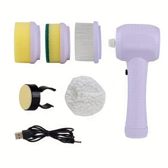 5 In 1 Multifunctional Electric Brush Cleaner Bathroom Sink Kitchen Window Electric Rotary Brush Cleaner - Image 7