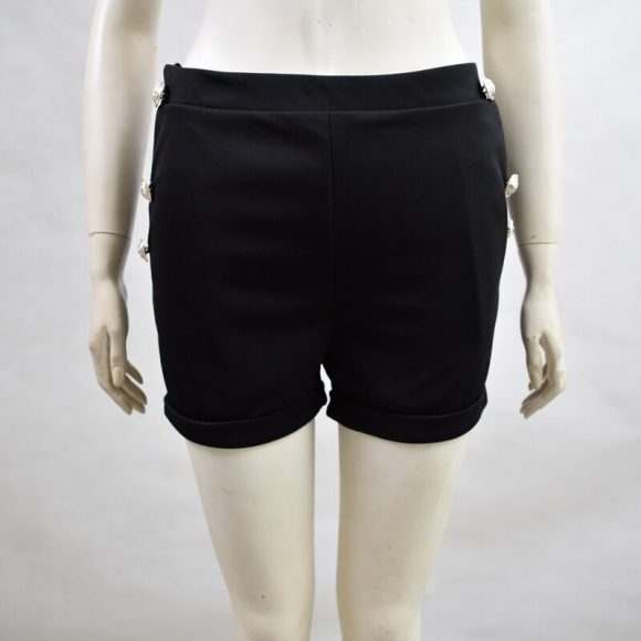 Hot sexy solid color button decorative shorts - Image 4