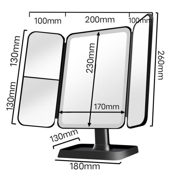 Thin Large Double Door Folding Makeup Mirror - Image 6