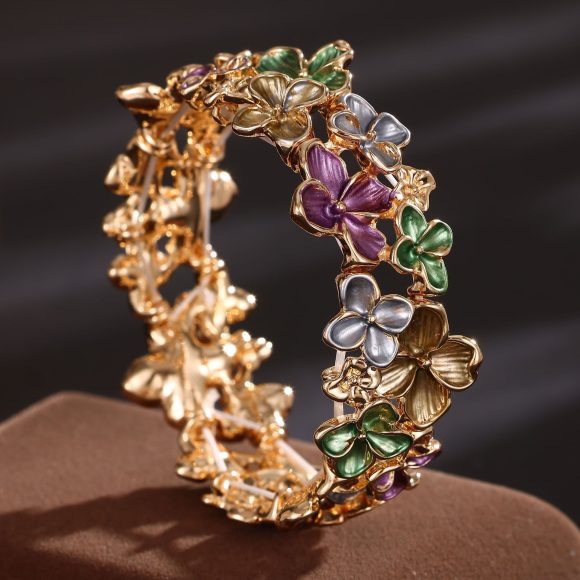 Enamel Little Sakura Elastic Bracelet Women's High-grade All-match Alloy Bracelet - Image 8