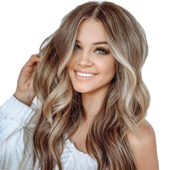 Female wig dyed with long curly hair - Image 3