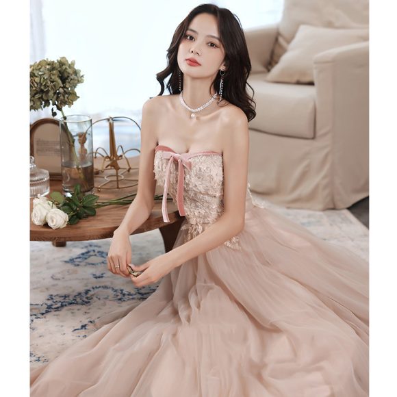 Elegant Tube Lace Sequined Ball Gown Pageantry Gown Prom gown - Image 4