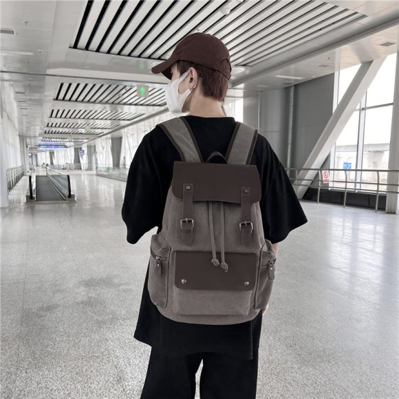 Drawstring Backpack Retro Canvas Personality - Image 2